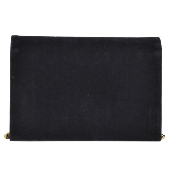 Chanel Chain Shoulder Push Lock Fabric Black CC Shoulder Bag - Picture 2 of 7